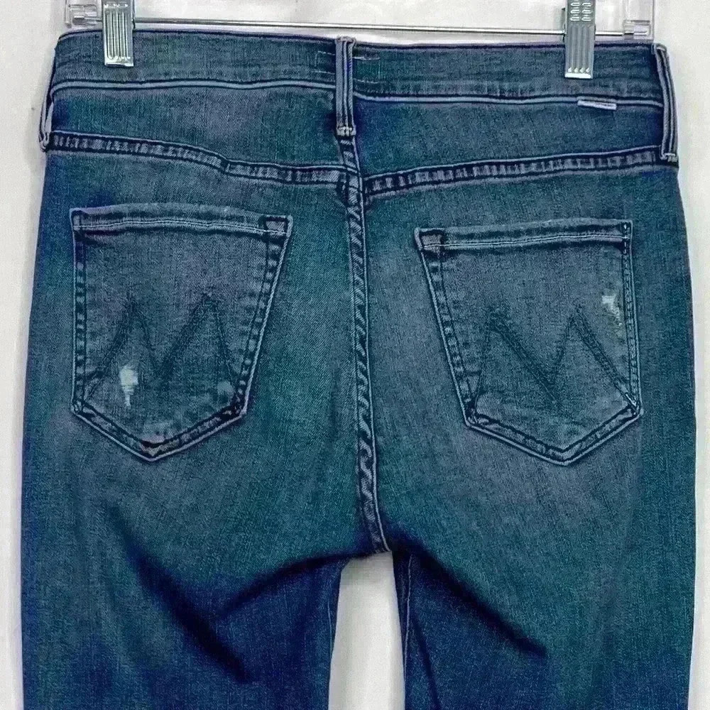 Mother Mid Rise Dazzler Ankle Fray in Weekend Warrior Straight Leg Jeans Size 27 - Picture 7 of 12